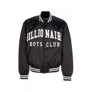 Herren Bomber Jacket College Satin Bomber Jacke Schwarz