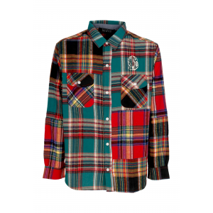 Hemd Langarm Patchwork Check-Shirt Multi Check