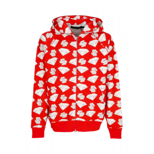 Leichte Hoodie Zip Man Diamonds & Dollars Zip-Through Kapuzenrot