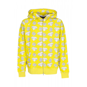 Leichte Hoodie Zip Man Diamanten & Dollars Zip-Through Kapuze Gelb