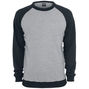 Urban Classics 2-Tone Raglan Crewneck Sweatshirt grau schwarz in 3XL