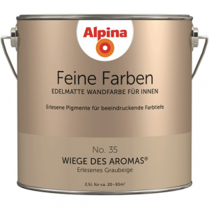 ALPINA FARBEN Wandfarbe »Feine Farben«, edelmatt, 2,5 l für ca. 20-30m² - beige
