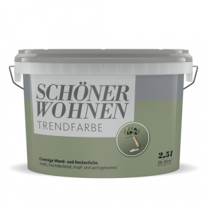 SCHÖNER WOHNEN FARBE Dispersionsfarbe »Trendfarbe«, Olive, matt, 2,5 l - gruen