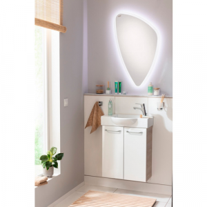 FACKELMANN Waschplatz-Set »SBC Gäste Bad«, 55cm rechts Alaska Esche/Weiß - weiss