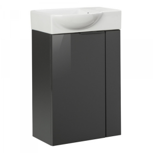 FACKELMANN Waschplatz-Set »SBC Gäste Bad«, 45cm links Anthrazit - grau