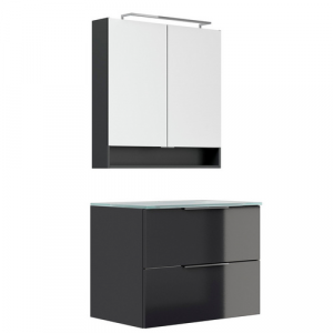 FACKELMANN Waschplatz-Set »LUNA«, 80cm Anthrazit - grau