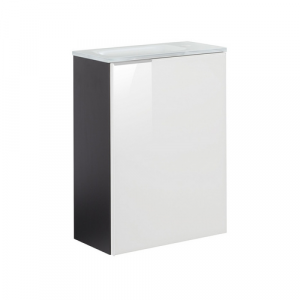 FACKELMANN Waschplatz-Set »SBC Gäste Bad«, 45cm rechts Anthrazit/Weiß Glas - weiss
