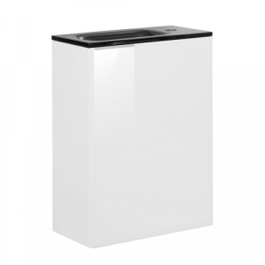 FACKELMANN Waschplatz-Set »SBC Gäste Bad«, 45cm rechts Weiß/Weiß Glas - weiss