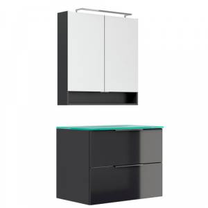 FACKELMANN Waschplatz-Set »LUNA«, 80cm Anthrazit - grau
