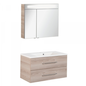 FACKELMANN Waschplatz-Set »B.CLEVER«, 90cm SPS Alaska Esche - braun
