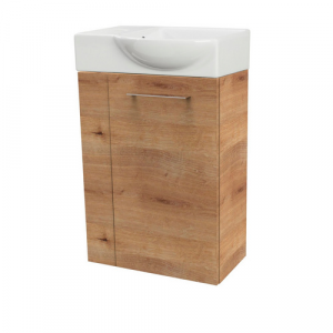 FACKELMANN Waschplatz-Set »SBC Gäste Bad«, 45cm rechts AstEiche - braun