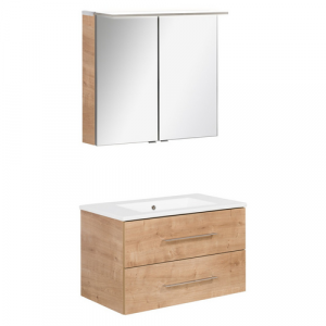 FACKELMANN Waschplatz-Set »B.PERFEKT«, 80cm SPS Asteiche - braun