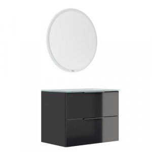 FACKELMANN Waschplatz-Set »LUNA«, 80cm Anthrazit - grau