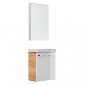 FACKELMANN Waschplatz-Set »MILANO«, 55cm Asteiche/Weiß - weiss