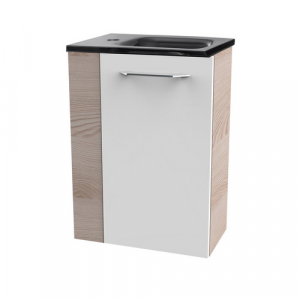 FACKELMANN Waschplatz-Set »SBC Gäste Bad«, 45cm rechts Alaska Esche/Weiß - weiss