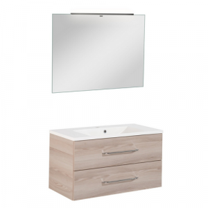 FACKELMANN Waschplatz-Set »B.CLEVER«, 90cm Alaska Esche - braun