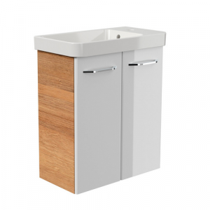 FACKELMANN Waschplatz-Set »MILANO«, 55cm Asteiche/Weiß - weiss