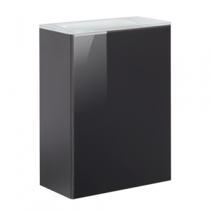 FACKELMANN Waschplatz-Set »SBC Gäste Bad«, 45cm rechts Anthrazit/Anthr.Glas - grau