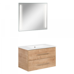 FACKELMANN Waschplatz-Set »B.PERFEKT«, 80cm SPS Asteiche - braun