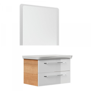 FACKELMANN Waschplatz-Set »MILANO«, 90cm Asteiche/Weiß - weiss