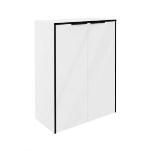FACKELMANN Doppel-Midischrank »Flair«, 2 Türen, Weiss/Weiss, 602 x 823 x 320 mm
