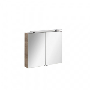 FACKELMANN Spiegelschrank »LUXOR«, 2-türig, LED, BxHxT: 800 x 680 x 159 mm - braun
