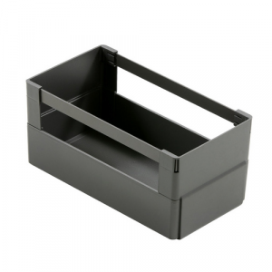 FACKELMANN Kunststoffbox, mit Reling Anthrazit 226x105x130 mm - schwarz