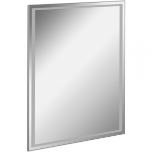 FACKELMANN Spiegelelement, BxHxT: 60,5 x 70,5 x 2,2 cm, 6000 K, kaltweiß, 13.2W - grau