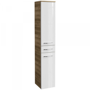 FACKELMANN Hochschrank »MILANO«, Asteiche/weiss, 2 Türen, BxHxT: 30,2 x 165,2 x 32 cm