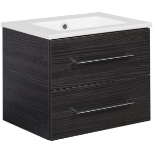 FACKELMANN Badmöbel-Set »b.perfekt«, Dark-Oak, BxHxT: 62,2x50,9x48 cm - grau
