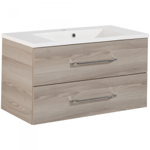 FACKELMANN Badmöbel-Set »B.clever«, Alaska-Esche, BxHxT: 90x50,8x46 cm - braun