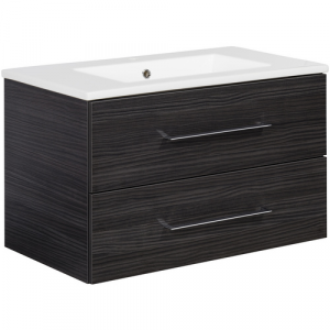 FACKELMANN Badmöbel-Set »b.perfekt«, Dark-Oak, BxHxT: 82x50,9x48 cm - grau