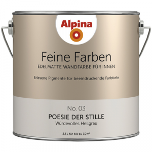 ALPINA FARBEN Wandfarbe »Feine Farben«, edelmatt, 2,5 l für ca. 20-30m² - grau