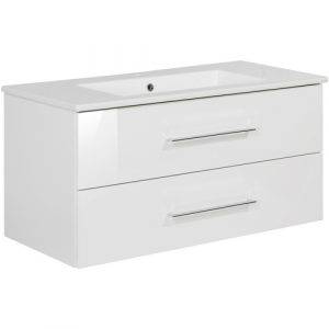 FACKELMANN Badmöbel-Set »b.perfekt«, Weiss Hochglanz, BxHxT: 103x50,9x48 cm