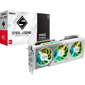 ASRock Radeon RX 9070 XT Steel Legend - 16GB GDDR6, 1x HDMI, 3x DP