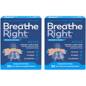 Breathe Right Besser Atmen Nasenpflaster normal beige 2 x 30 Stück