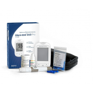 Gluco Test Duo Pro Set Blutzuckermessgerät mmol-l Weiss