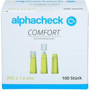 Alphacheck Comfort Sicherheitslanzetten 26 G X 1,6 mm 100 Stück