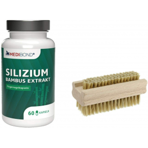 Silizium Bambus Extrakt Medibond 60 Kapseln + gratis Nagelbürste