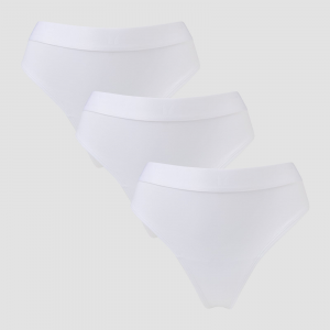MP Damen Tanga mit mittelhohem Bund (3er-Packung) – Weiß - S