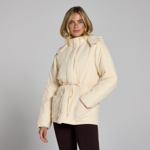 MP Damen Kurze Jacke mit verstellbarem Bund – Helles Cremeweiß - XS