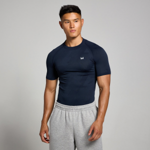 MP Herren Tempo nahtloses T-Shirt mit Grafikelement – Marineblau - L