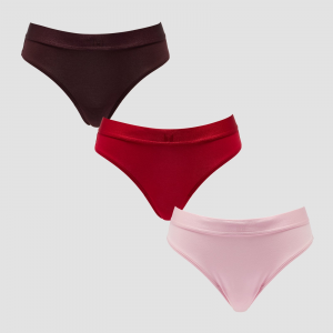 MP Damen Mid Rise Bikini-Slip (3er-Pack) - Blush/Rosenrot/Karamell - M
