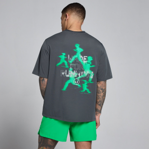 MP Herren Velocity Graphic Cotton Modal T-Shirt - Dark Grey / Green - M