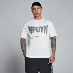 MP Herren Lift Burnout Baumwolle Grafik-T-Shirt - Retro Weiß - S