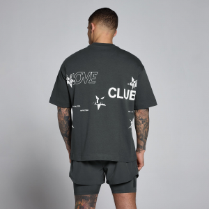 MP Herren Hybrid Grafik Oversized-Baumwoll-T-Shirt – Vintage-Schwarz - S