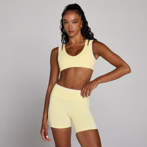 MP Damen Velocity Kontrast-Sport-BH mit doppelter Lage – Buttercreme - XS