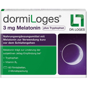 Dormiloges 3 mg Melatonin plus Tryptophan Tabletten 60 Stück
