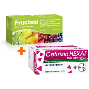 Sparset Fructaid 60 Kapseln + Cetirizin Hexal 100 Filmtabletten