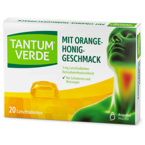 Tantum Verde 3 mg 20 Lutschtabletten mit Orange-Honiggeschmack